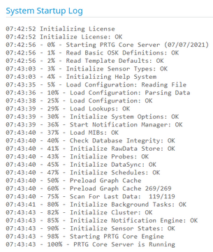 System Startup Log